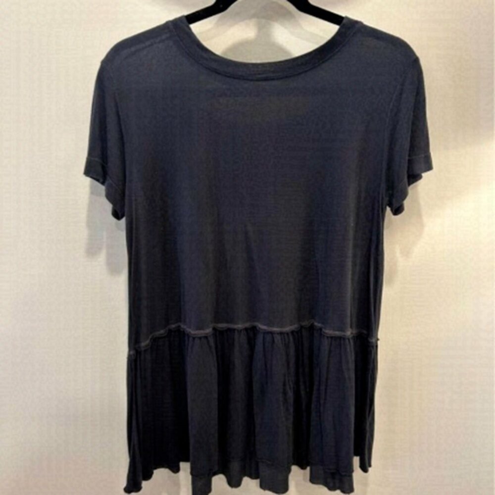 Urban Outfitters womans peplum t-shirt Slate gray Crew neck Modal